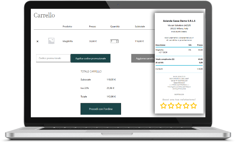 Ecommerce : Scontrino Elettronico