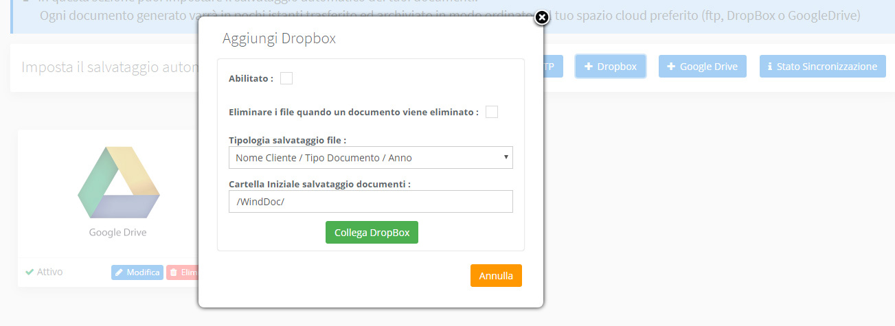 Backup Automatico : DropBox