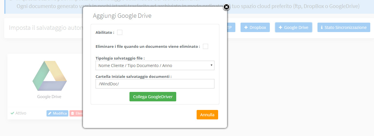Backup Automatico : Google Drive