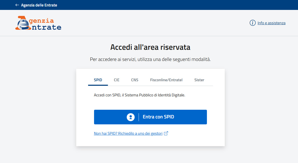 Agenzia delle Entrate - Login
