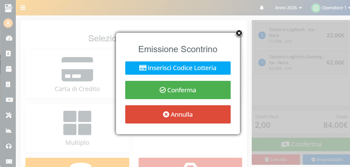Registratore Telematico : Codice Lotteria