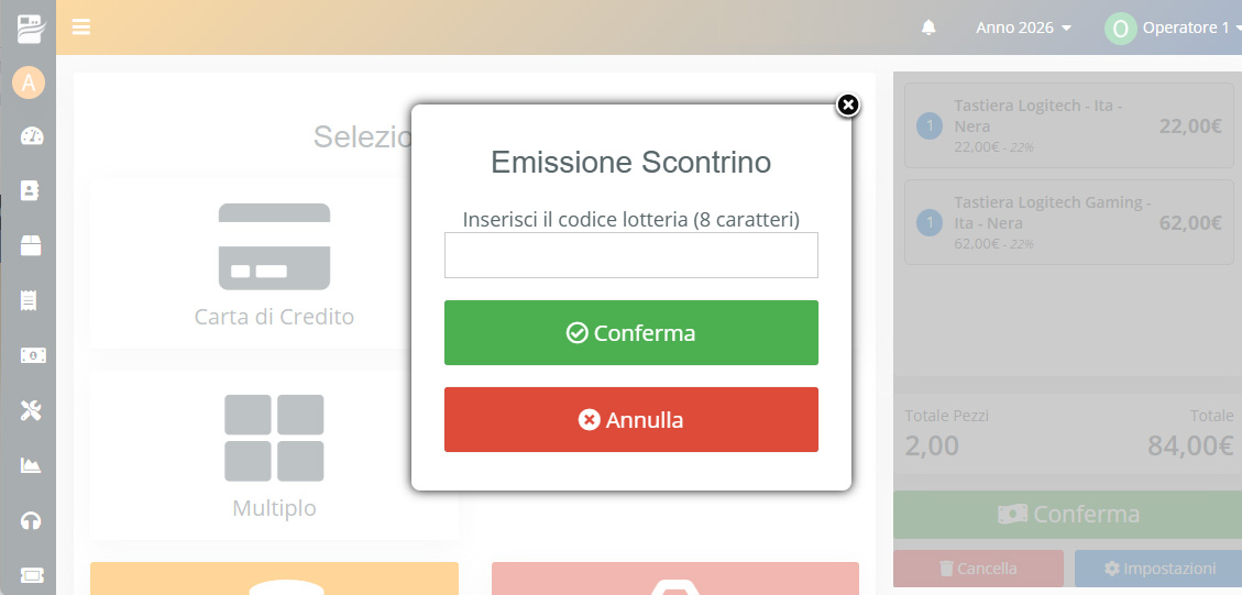 Registratore Telematico : Codice Lotteria